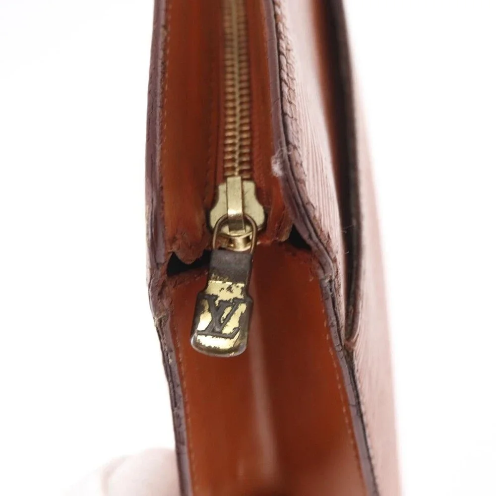 Louis Vuitton Epi Pochette Homme Clutch Bag Brown Zipangu Gold